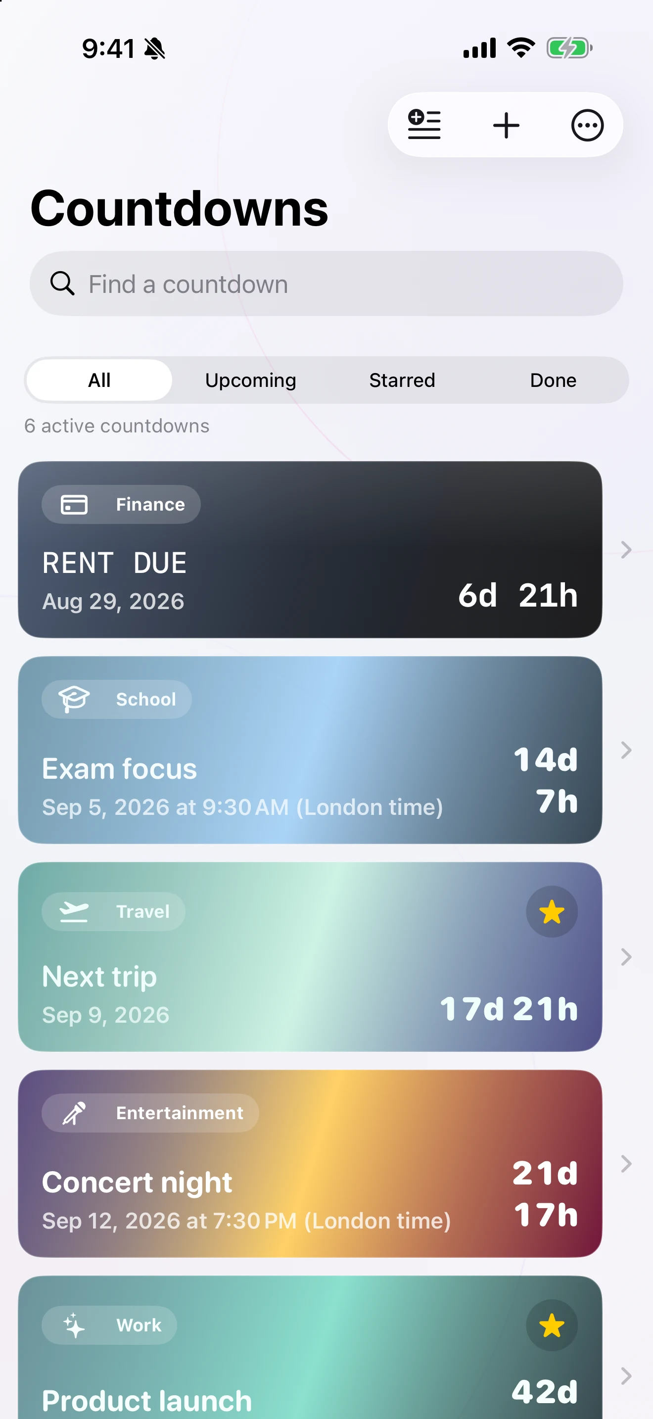 Orbit Down countdown library on iPhone
